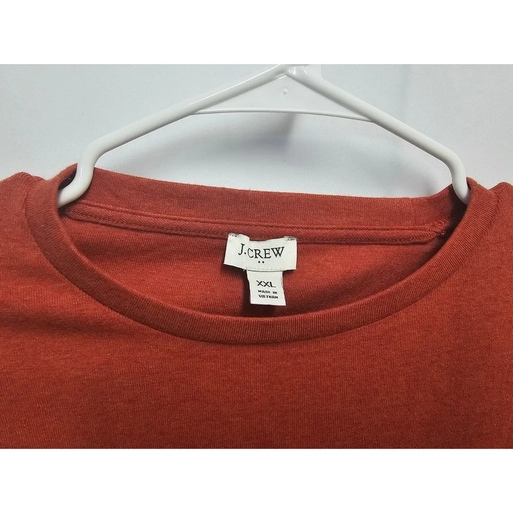 J. Crew Womens XXL Long Sleeve Crewneck T-Shirt Rust Orange Cotton Blend CA961